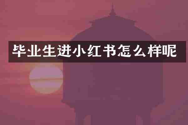 毕业生进小红书怎么样呢