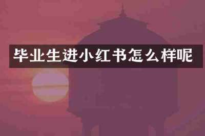 毕业生进小红书怎么样呢