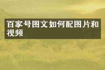 百家号图文如何配图片和视频
