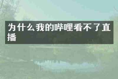 为什么我的哔哩看不了直播
