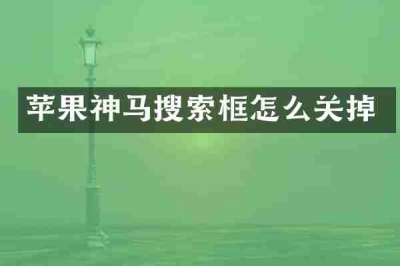 苹果神马搜索框怎么关掉