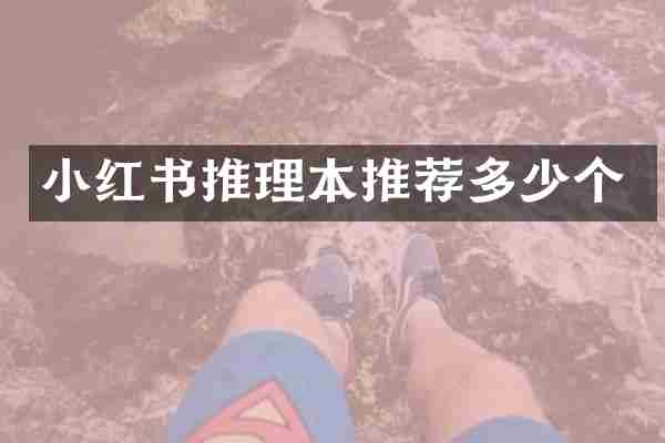 小红书推理本推荐多少个