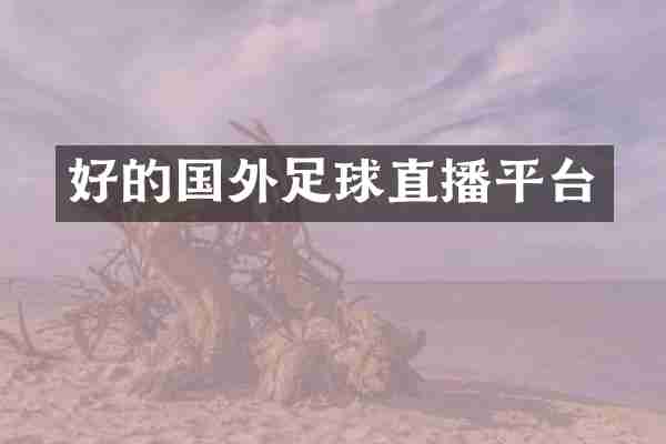 好的国外足球直播平台