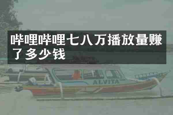 哔哩哔哩七八万播放量赚了多少钱