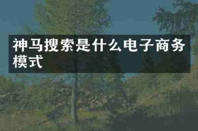 神马搜索是什么电子商务模式