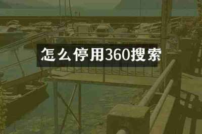 怎么停用360搜索