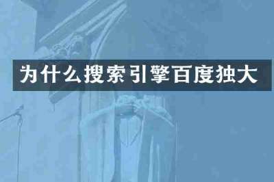 为什么搜索引擎百度独大
