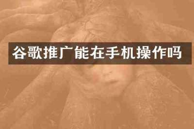 谷歌推广能在手机操作吗