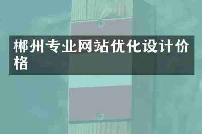 郴州专业网站优化设计价格