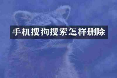 手机搜狗搜索怎样删除