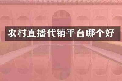 农村直播代销平台哪个好