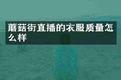蘑菇街直播的衣服质量怎么样
