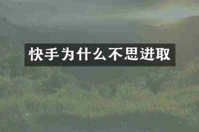 快手为什么不思进取