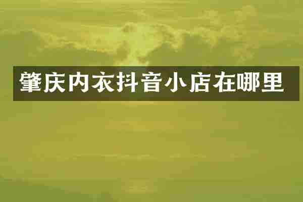 肇庆内衣抖音小店在哪里