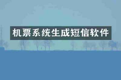 机票系统生成短信软件