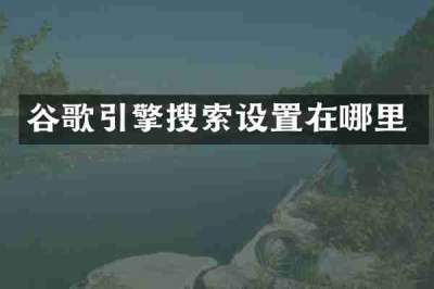 谷歌引擎搜索设置在哪里