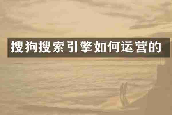 搜狗搜索引擎如何运营的