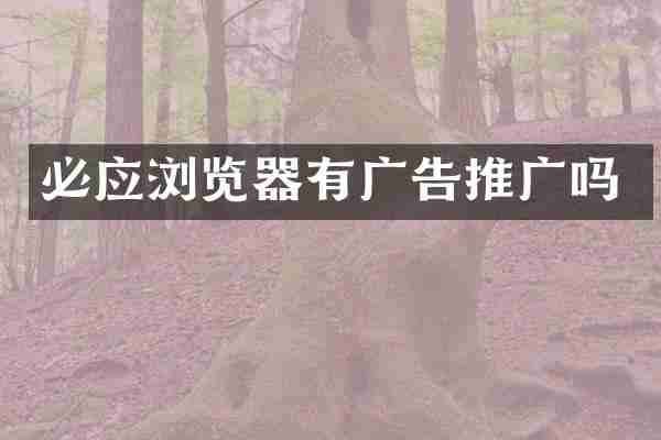 必应浏览器有广告推广吗