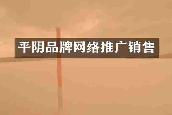 平阴品牌网络推广销售