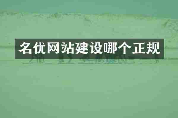 名优网站建设哪个正规