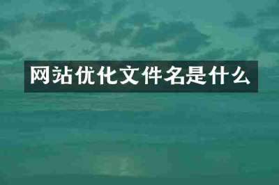 网站优化文件名是什么