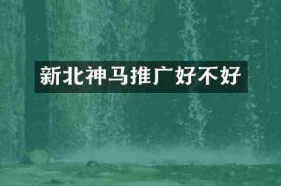 新北神马推广好不好