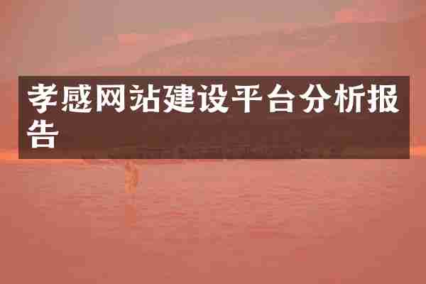 孝感网站建设平台分析报告