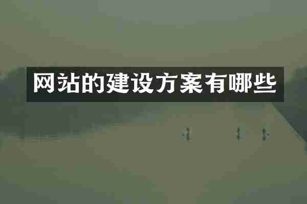 网站的建设方案有哪些