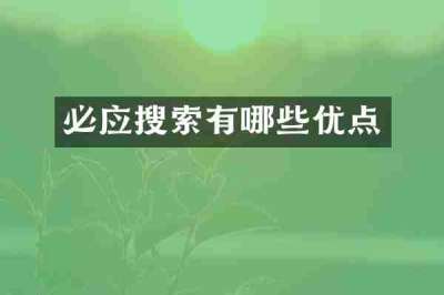 必应搜索有哪些优点