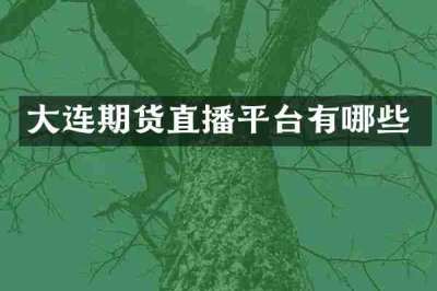 大连期货直播平台有哪些