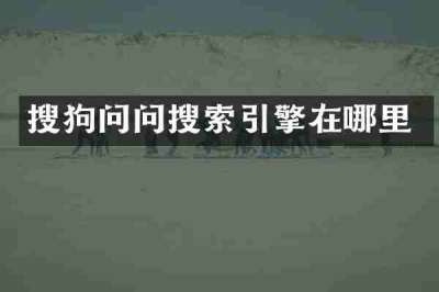 搜狗问问搜索引擎在哪里