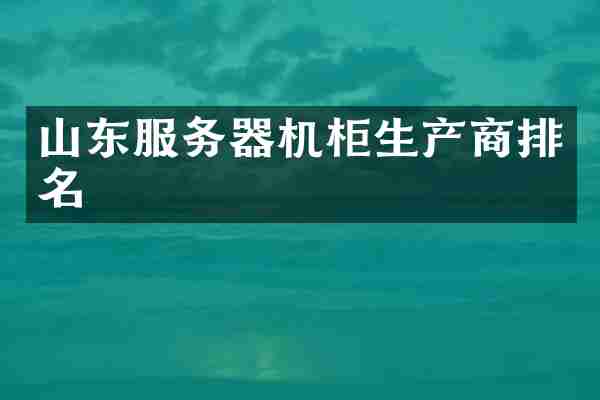 山东服务器机柜生产商排名