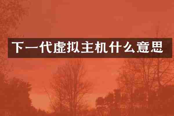 下一代虚拟主机什么意思