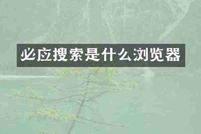 必应搜索是什么浏览器