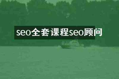 seo全套课程seo顾问