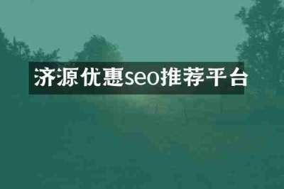 济源优惠seo推荐平台