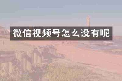 微信视频号怎么没有呢