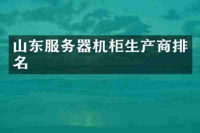 山东服务器机柜生产商排名