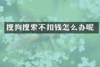 搜狗搜索不扣钱怎么办呢