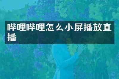 哔哩哔哩怎么小屏播放直播