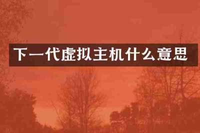 下一代虚拟主机什么意思