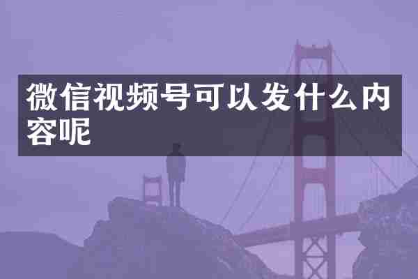 微信视频号可以发什么内容呢