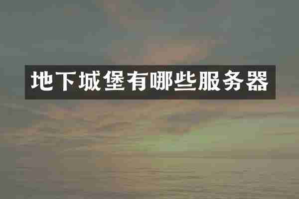 地下城堡有哪些服务器