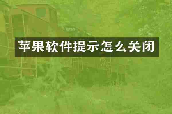 苹果软件提示怎么关闭