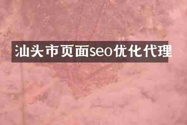 汕头市页面seo优化代理