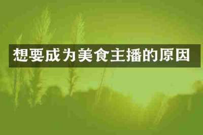 想要成为美食主播的原因