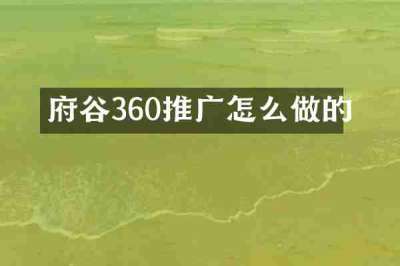 府谷360推广怎么做的