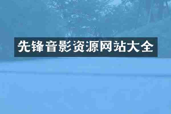 先锋音影资源网站大全
