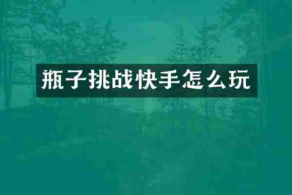 瓶子挑战快手怎么玩