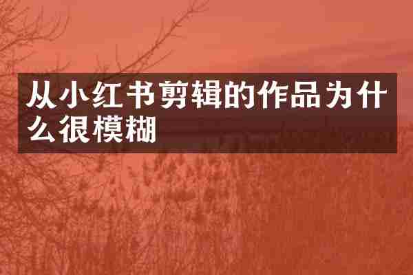从小红书剪辑的作品为什么很模糊